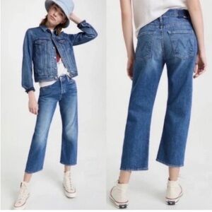 MOTHER Jeans The Ditcher Crop in Running with Scissors wash Size 27